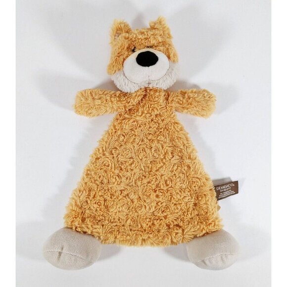 Demdaco Brown Tan Fox Lovey Security  Blanket Plush Rattle 14" - Picture 1 of 3